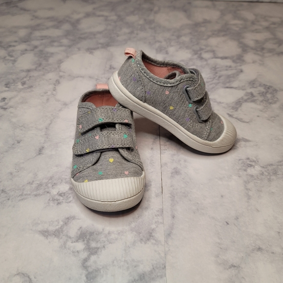 Cat & Jack Shoes Cat Jack Sneakers Toddler 7 Gray Rainbow Hearts